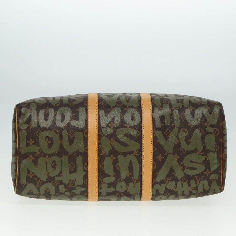 Louis Vuitton Monogram Graffiti Keepall 50 Boston Bag Khaki M92196 Auth 78365 - Image 5
