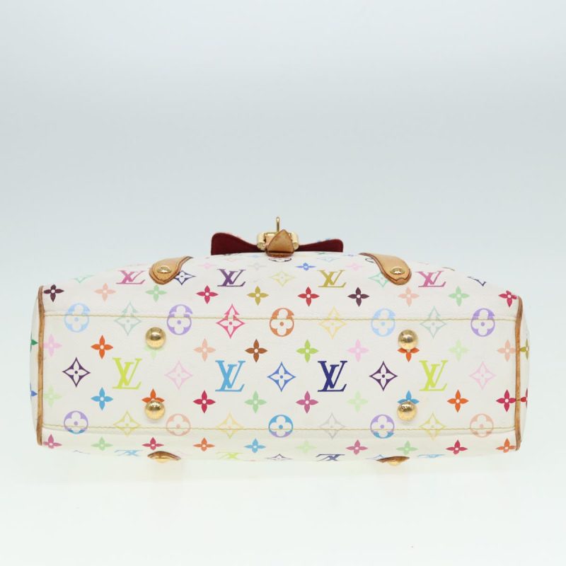 Louis Vuitton Monogram Multicolor Aurelia MM Tote Bag White M40094 Auth 78372 - Image 7