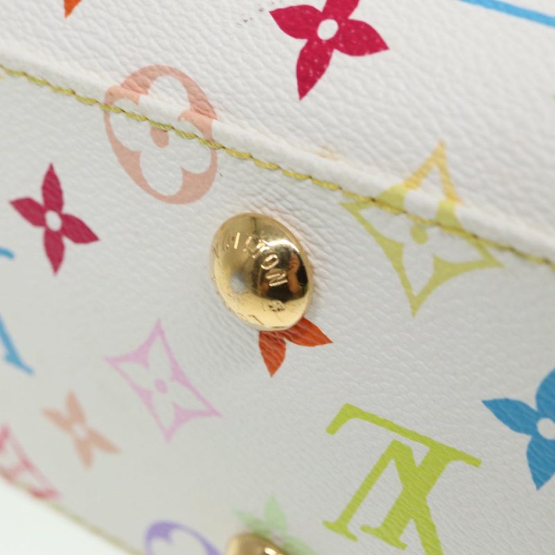 Louis Vuitton Monogram Multicolor Aurelia MM Tote Bag White M40094 Auth 78372 - Image 10