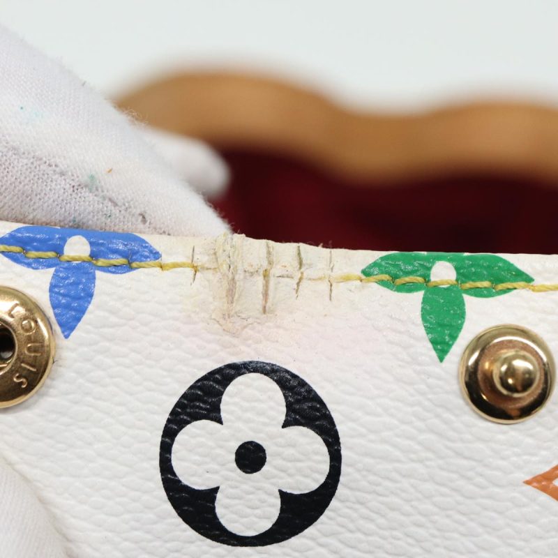 Louis Vuitton Monogram Multicolor Aurelia MM Tote Bag White M40094 Auth 78372 - Image 6