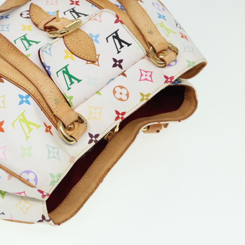 Louis Vuitton Monogram Multicolor Aurelia MM Tote Bag White M40094 Auth 78372 - Image 8