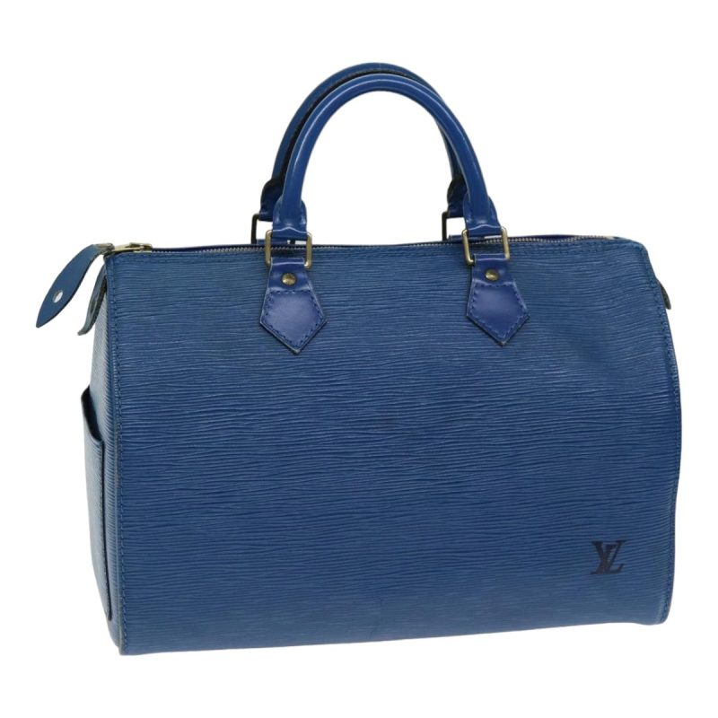 Louis Vuitton Epi Speedy 30 Hand Bag Toledo Blue M43005  78986