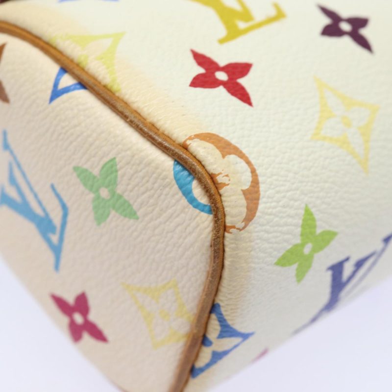Louis Vuitton Monogram Multicolor Mini Speedy Hand Bag White M92645 Auth 79012 - Image 9