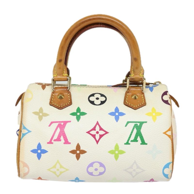 Louis Vuitton Monogram Multicolor Mini Speedy Hand Bag White M92645 Auth 79012 - Image 2