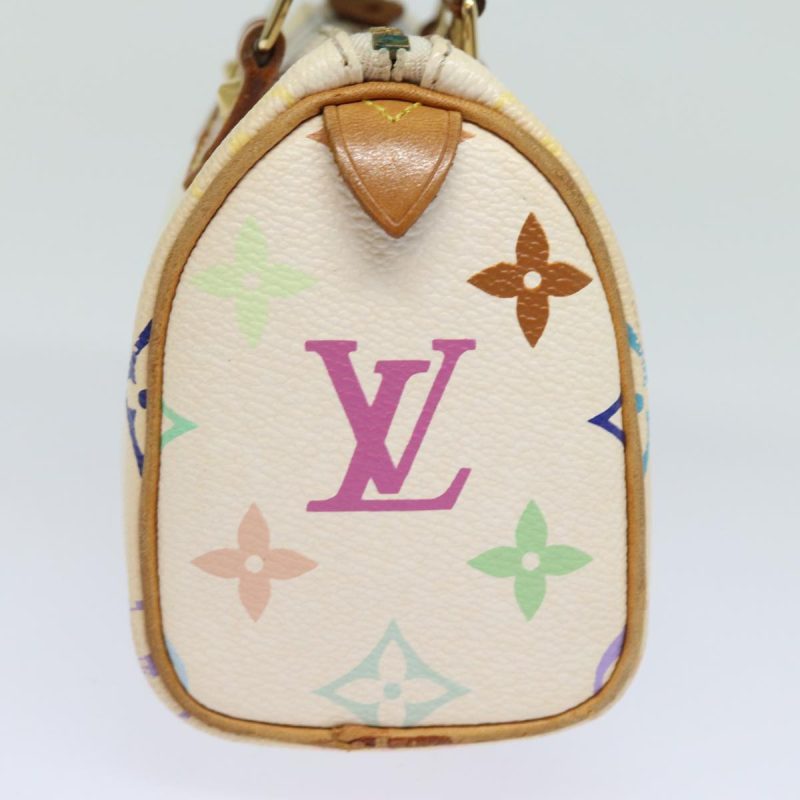 Louis Vuitton Monogram Multicolor Mini Speedy Hand Bag White M92645 Auth 79012 - Image 3