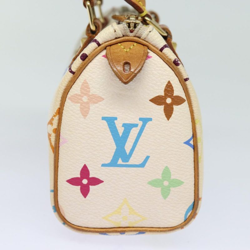 Louis Vuitton Monogram Multicolor Mini Speedy Hand Bag White M92645 Auth 79012 - Image 4