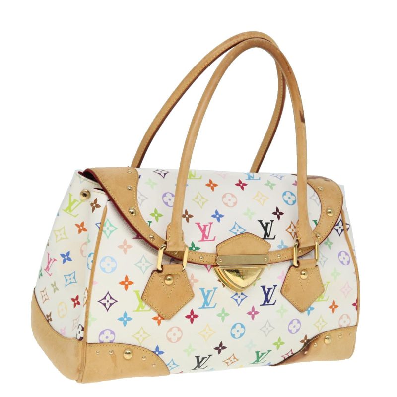 Louis Vuitton Monogram Multicolor Beverly GM Hand Bag White M40201 Auth 79053
