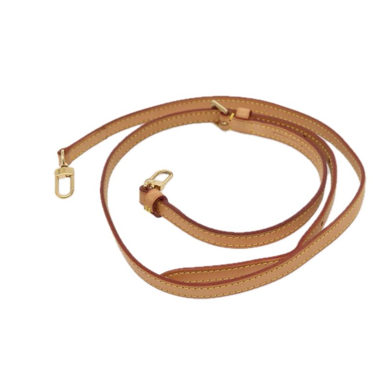 Louis Vuitton Adjustable Shoulder Strap Leather 36.2""-43.7"" Beige Auth 79065 - Image 3