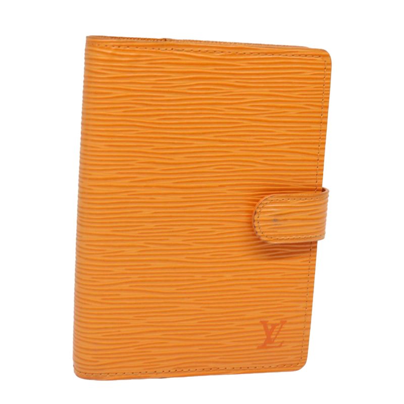 Louis Vuitton Epi Agenda PM Day Planner Cover Orange Mandarin R2005H Auth 79226