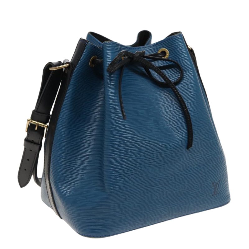 Louis Vuitton Epi Petit Noe Shoulder Bag Bicolor Black Blue M44152  79237