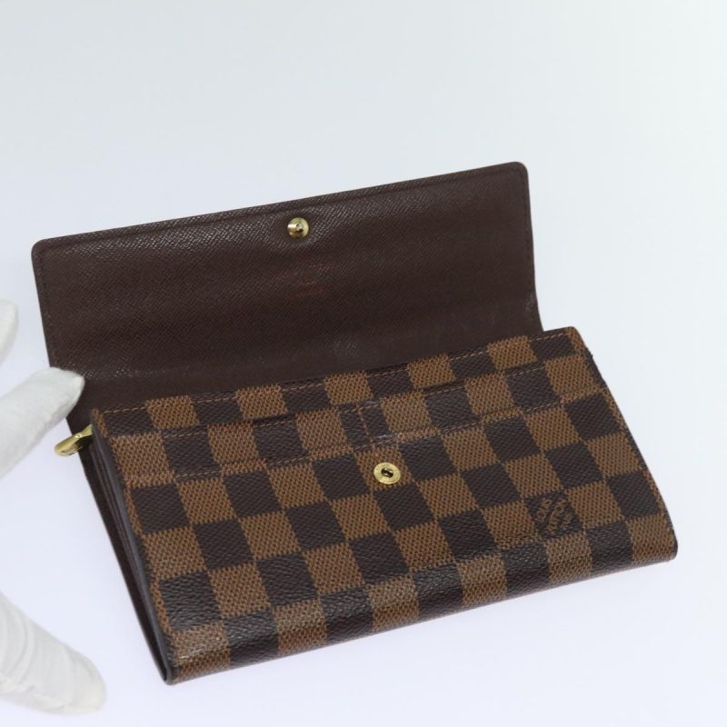 Louis Vuitton Damier Ebene Portefeuille Sarah Long Wallet N61734  79300 - Image 9