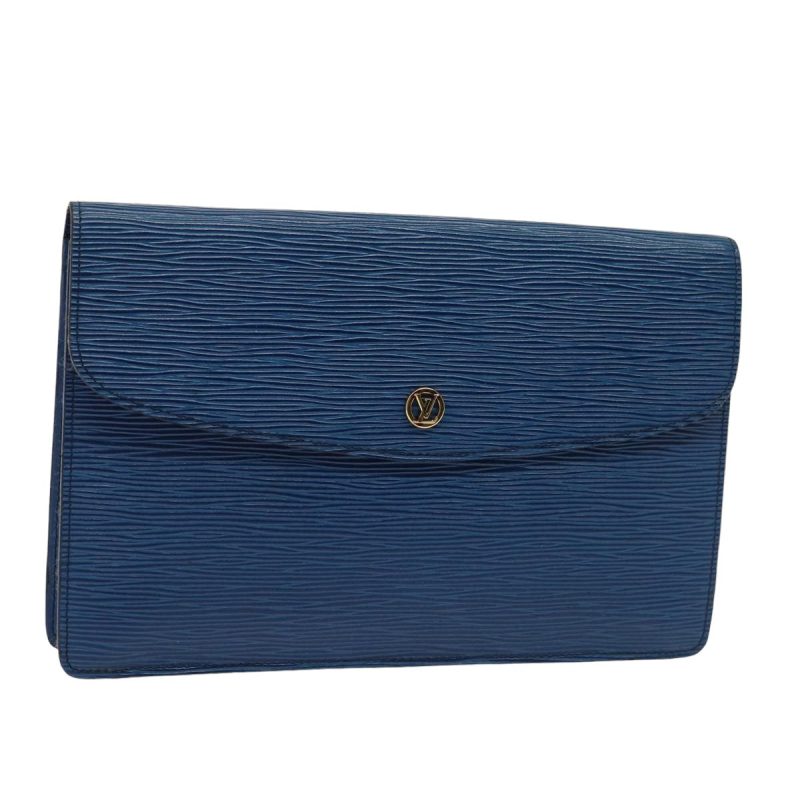 Louis Vuitton Epi Montaigne 27 Clutch Bag Blue M52655  79511
