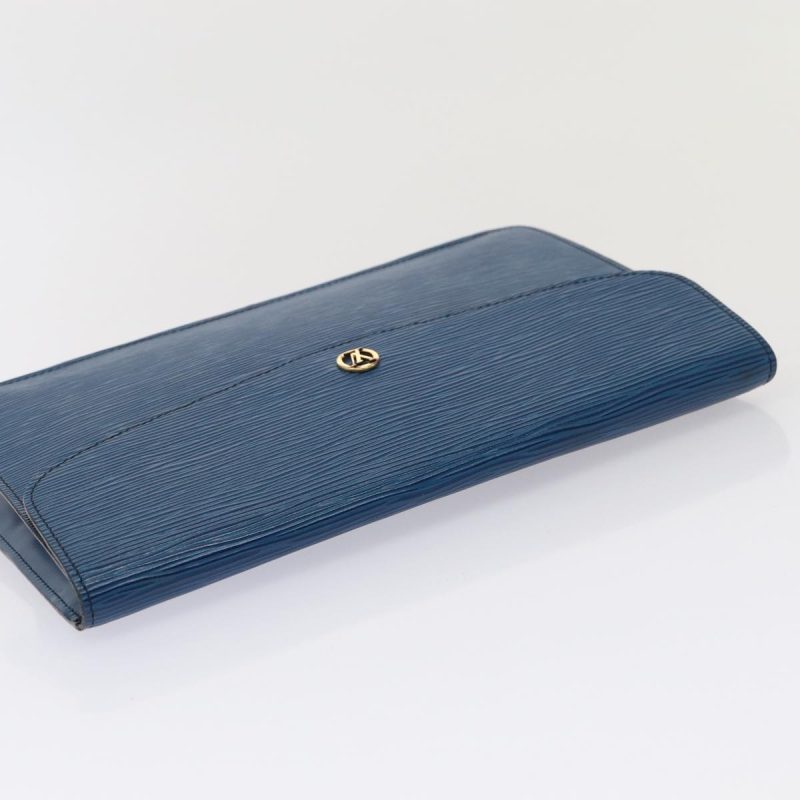 Louis Vuitton Epi Montaigne 27 Clutch Bag Blue M52655  79511 - Image 5