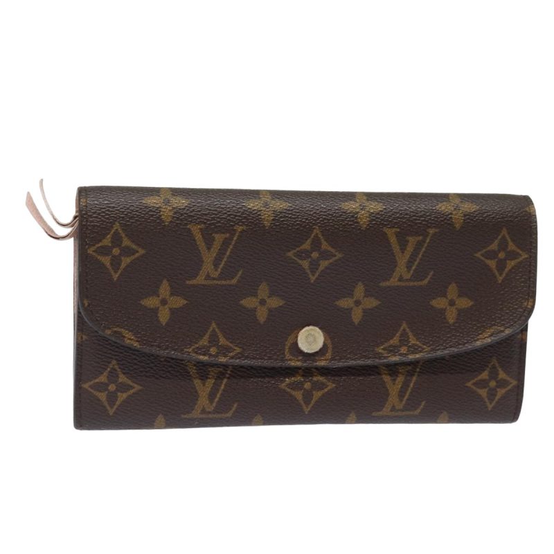 Louis Vuitton Monogram Portefeuille Emily Wallet Rose Valerine M61289 Auth 79663
