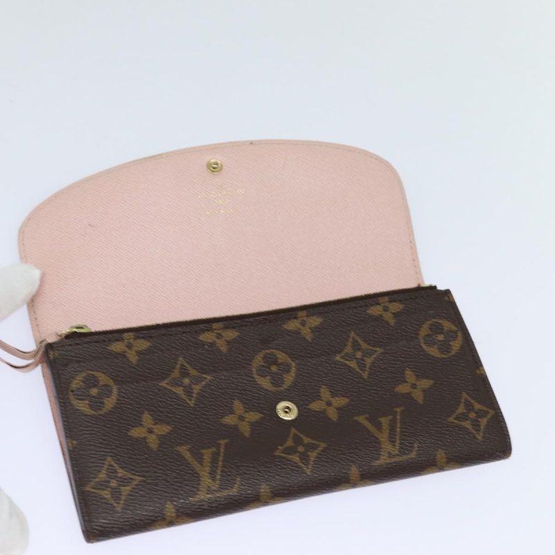 Louis Vuitton Monogram Portefeuille Emily Wallet Rose Valerine M61289 Auth 79663 - Image 9