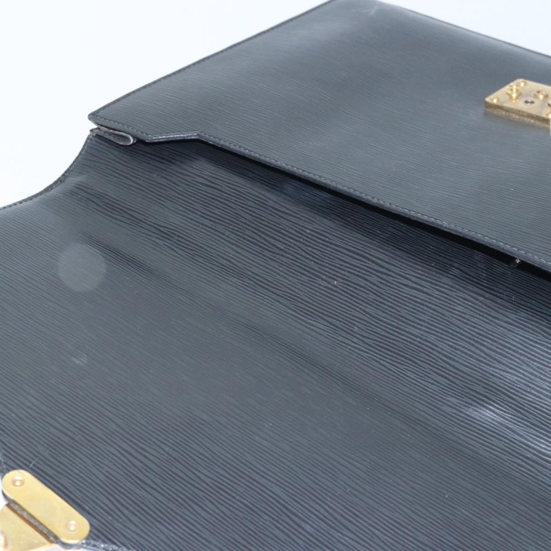 Louis Vuitton Epi Porte Documents Bandouliere Briefcase Black M54462 Auth 80272 - Image 9