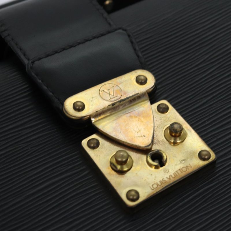 Louis Vuitton Epi Serviette Fermoir Business Bag Black M54352  80273 - Image 10