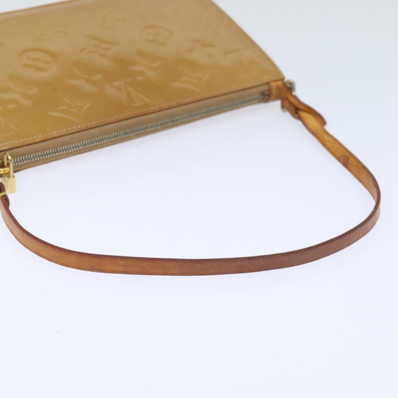 Louis Vuitton Monogram Vernis Lexington Accessory Pouch Beige M91010 Auth 80487 - Image 6