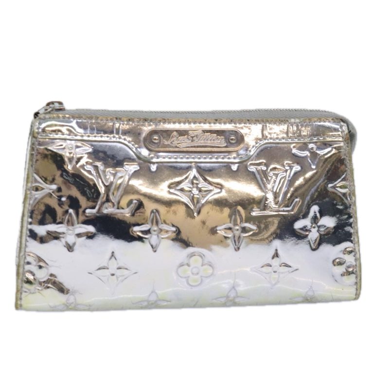 Louis Vuitton Monogram Miroir Trousse Cosmetic Pouch Silver M95603 Auth 80672