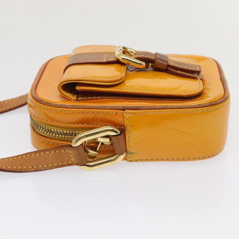 Louis Vuitton Monogram Vernis Christie PM Shoulder Bag Jaune M91110 Auth 80716 - Image 4