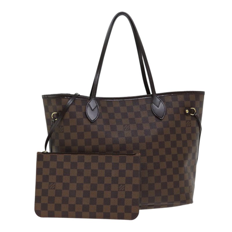 Louis Vuitton Damier Ebene Neverfull MM Tote Bag N51105  81122