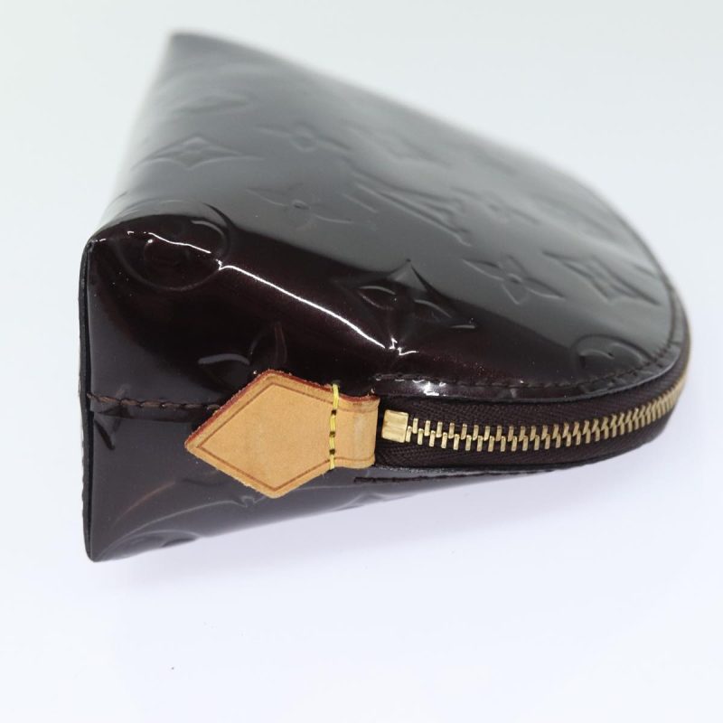 Louis Vuitton Monogram Vernis Pochette Cosmetic Pouch Amarante M91495 Auth 81165 - Image 3