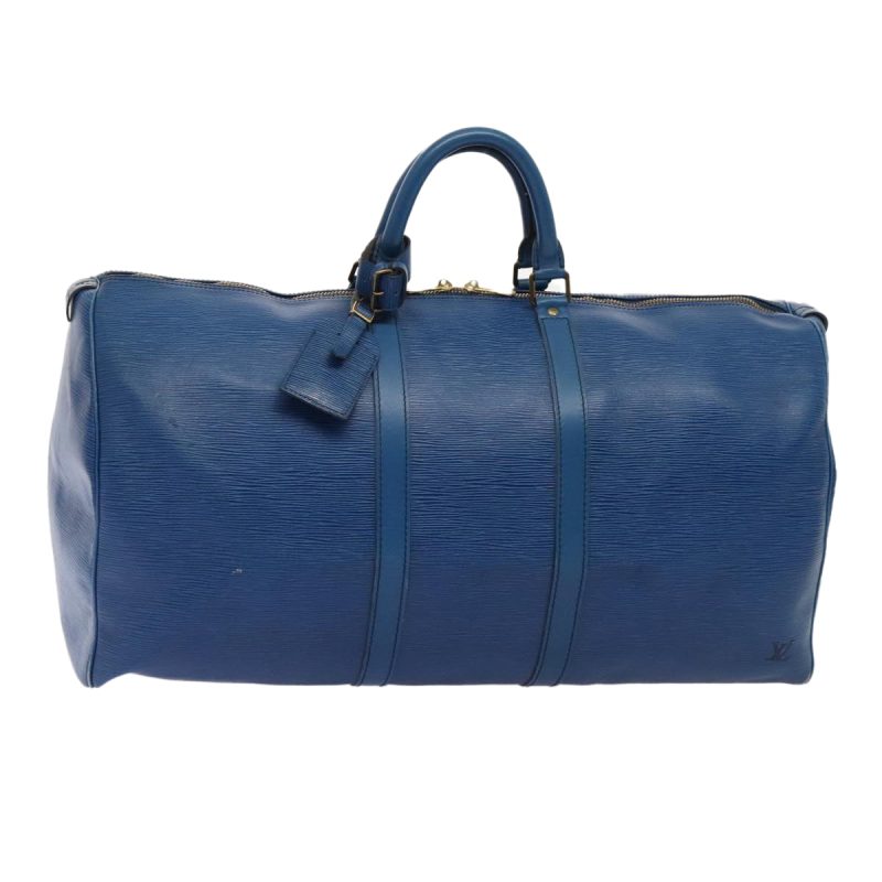 Louis Vuitton Epi Keepall 55 Boston Bag Vintage Blue M42955  82152