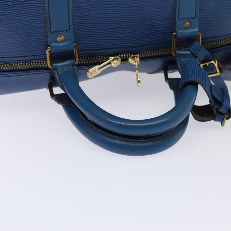 Louis Vuitton Epi Keepall 55 Boston Bag Vintage Blue M42955  82152 - Image 7