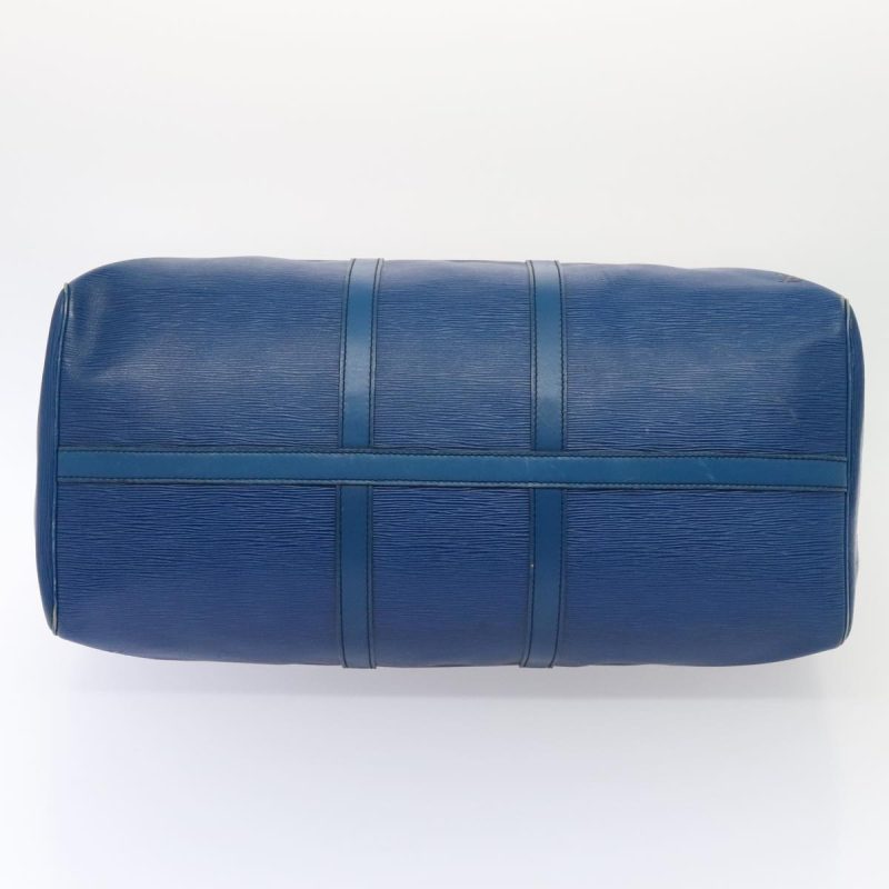Louis Vuitton Epi Keepall 55 Boston Bag Vintage Blue M42955  82152 - Image 5