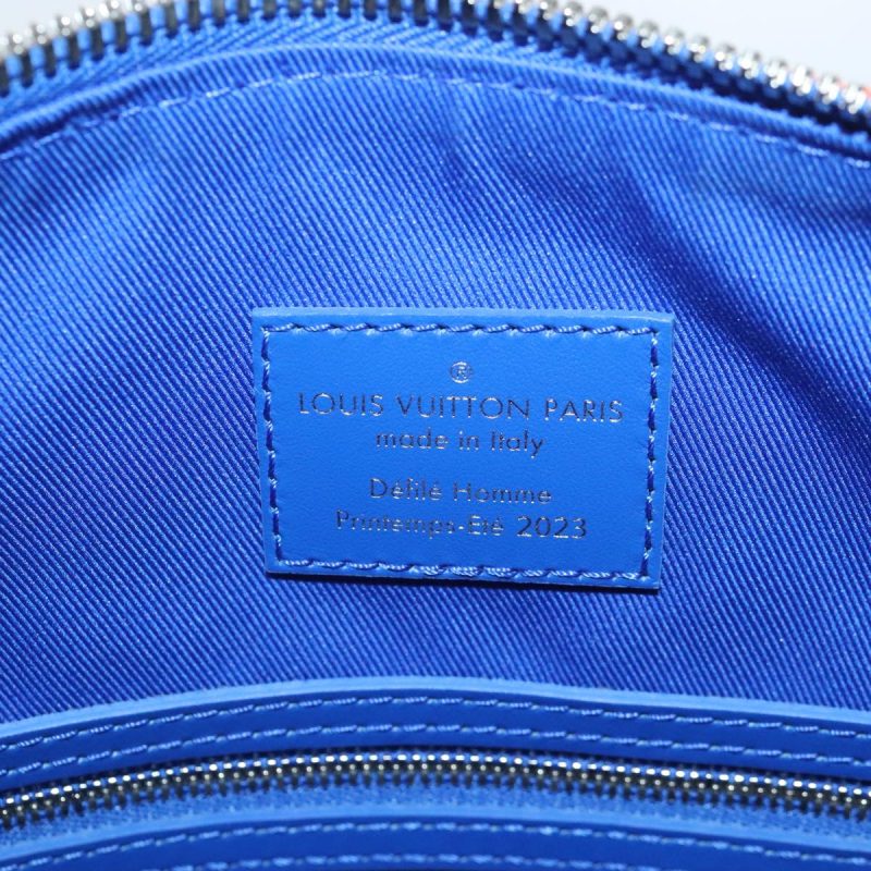 Louis Vuitton Monogram Flower Keepall Bandouliere 50 Bag Blue M21895 Auth 83744S - Image 10
