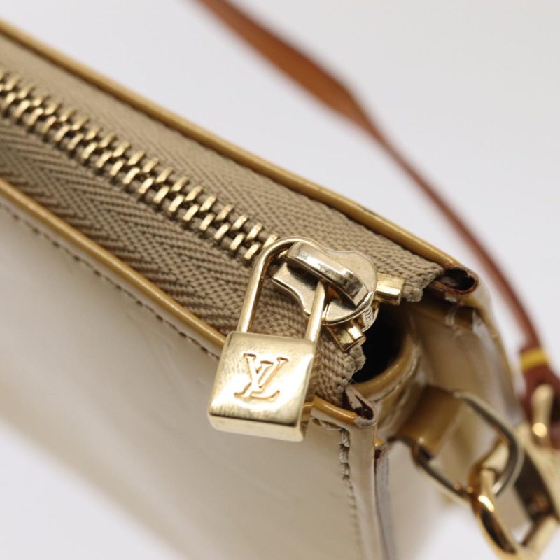 Louis Vuitton Monogram Vernis Lexington Accessory Pouch Beige M91010 Auth 85381 - Image 10
