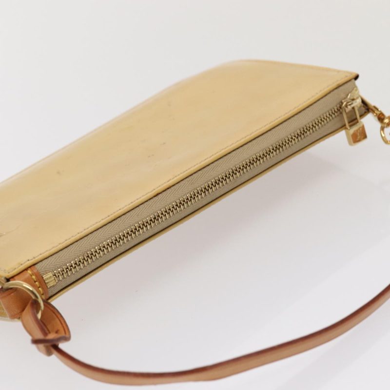Louis Vuitton Monogram Vernis Lexington Accessory Pouch Beige M91010 Auth 85381 - Image 6