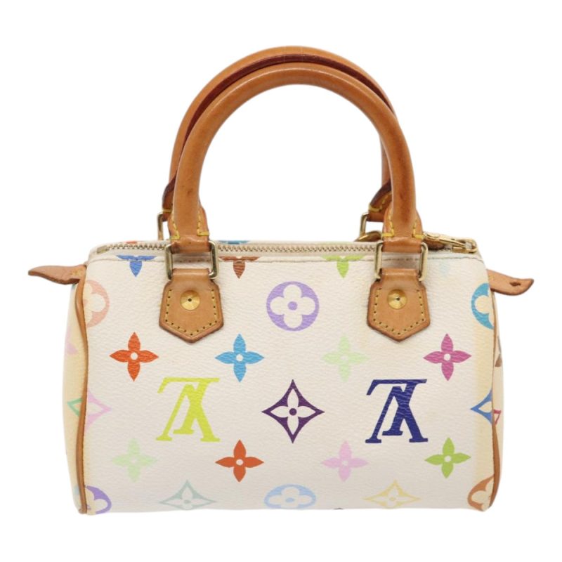 Louis Vuitton Monogram Multicolor Mini Speedy Hand Bag White M92645 Auth 85576 - Image 2