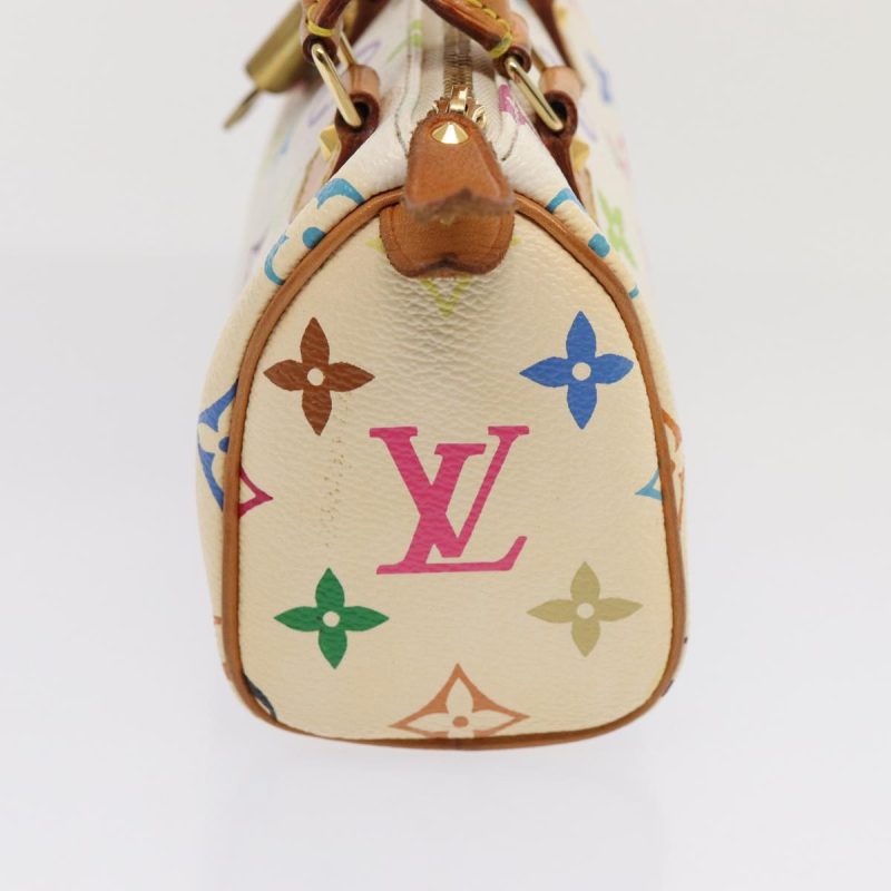 Louis Vuitton Monogram Multicolor Mini Speedy Hand Bag White M92645 Auth 85576 - Image 4