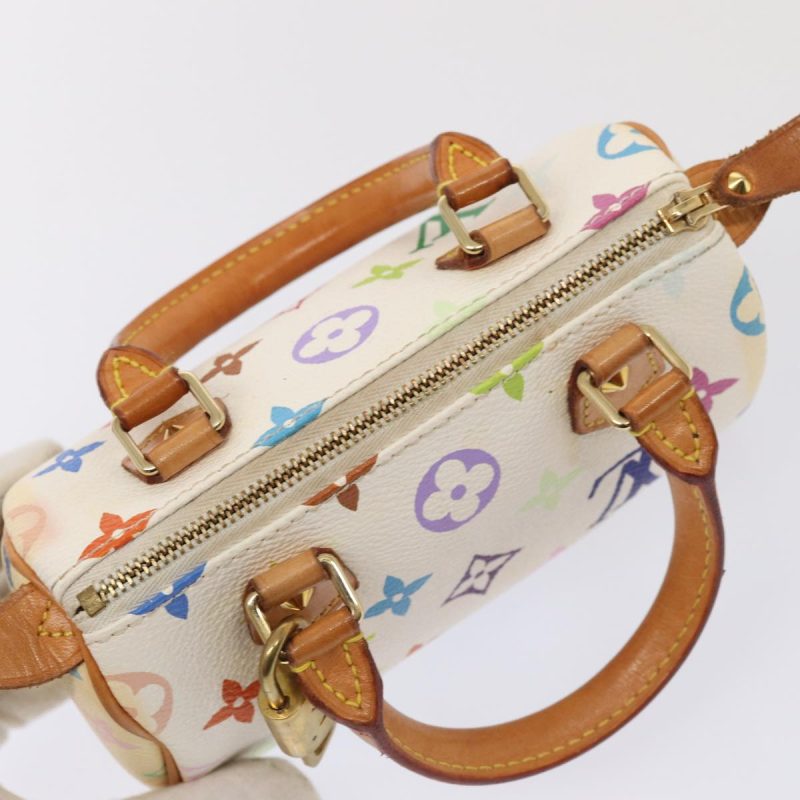 Louis Vuitton Monogram Multicolor Mini Speedy Hand Bag White M92645 Auth 85576 - Image 6
