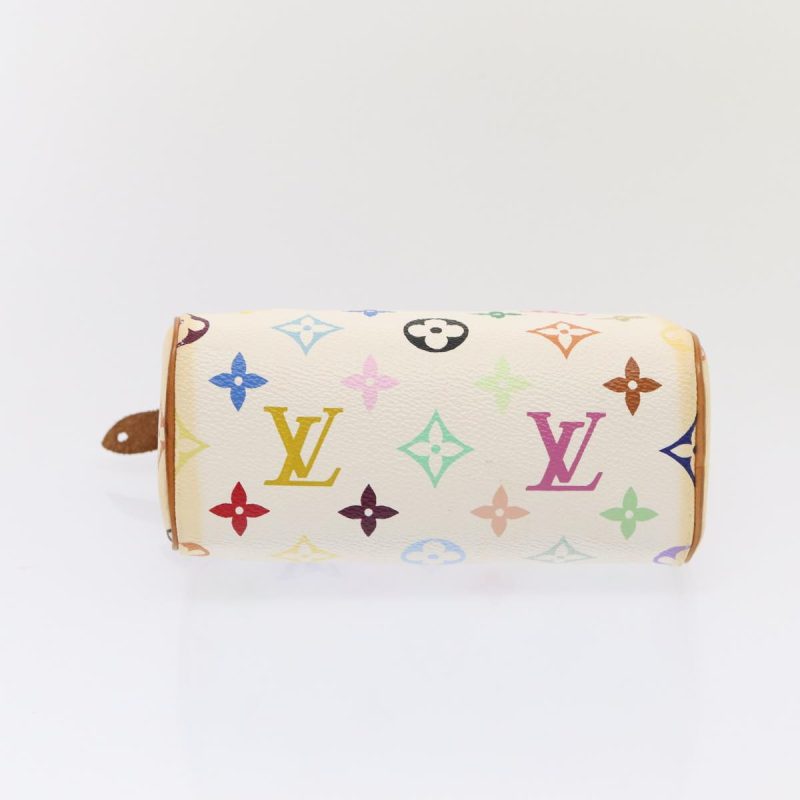 Louis Vuitton Monogram Multicolor Mini Speedy Hand Bag White M92645 Auth 85576 - Image 5