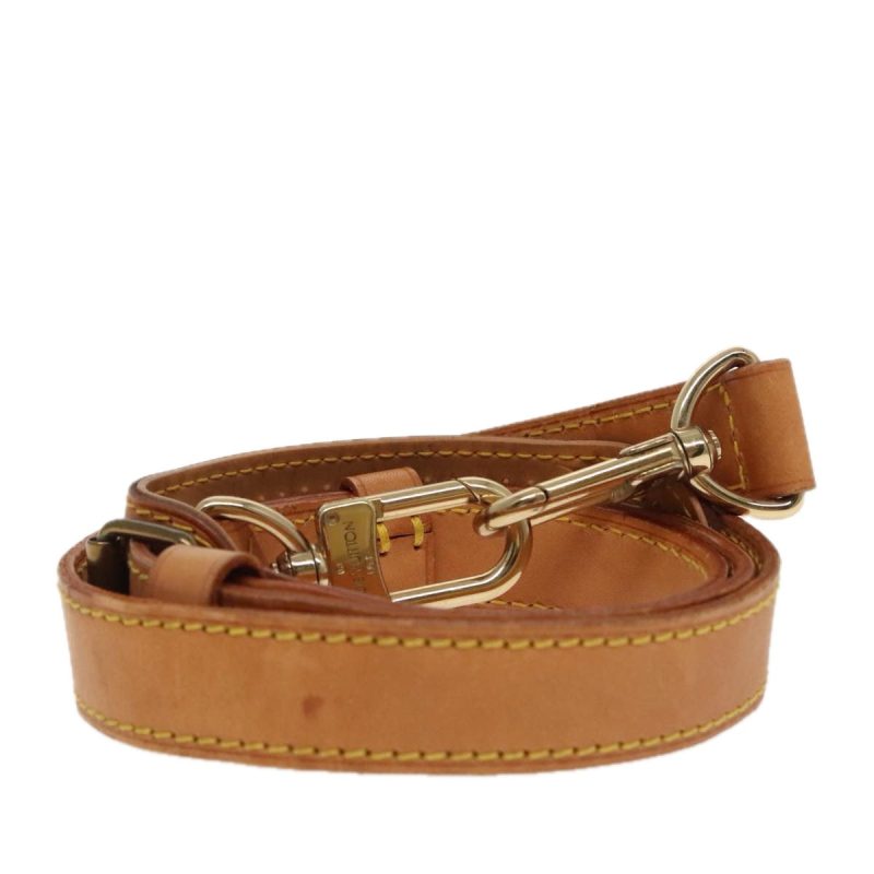 Louis Vuitton Adjustable Shoulder Strap Leather 31.1""-38.6"" Beige Auth 85792
