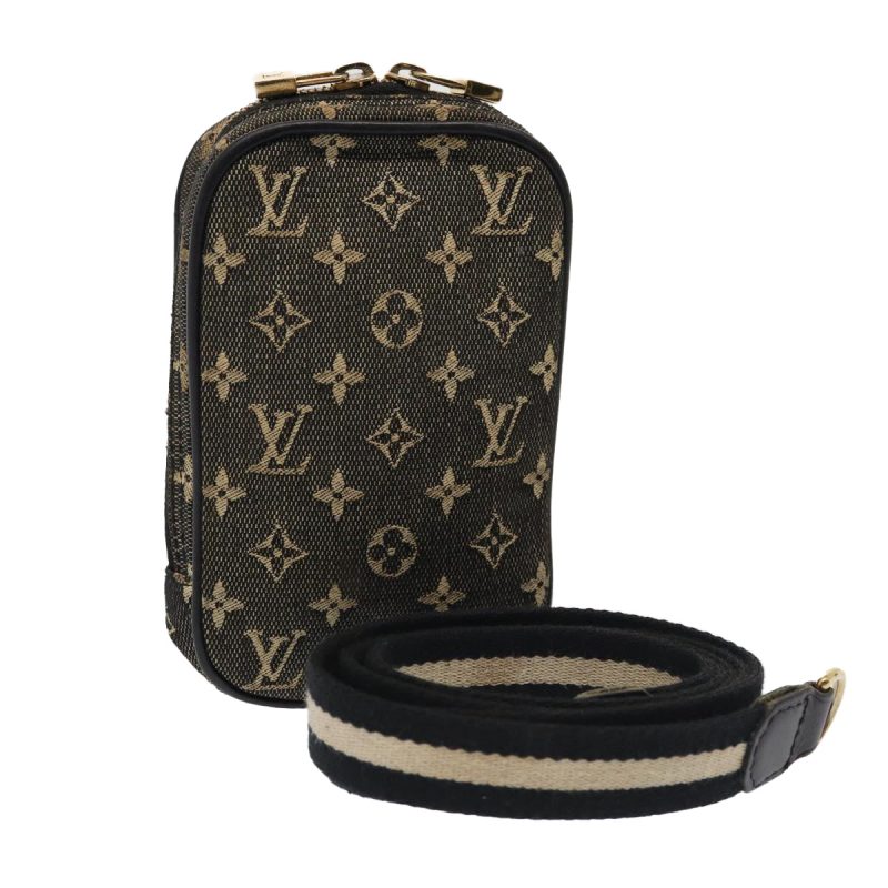 Louis Vuitton Monogram Mini Camera Case Housse Digital Black M92066 Auth 86293