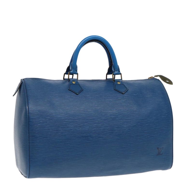 Louis Vuitton Epi Speedy 35 Hand Bag Toledo Blue M42995  86994