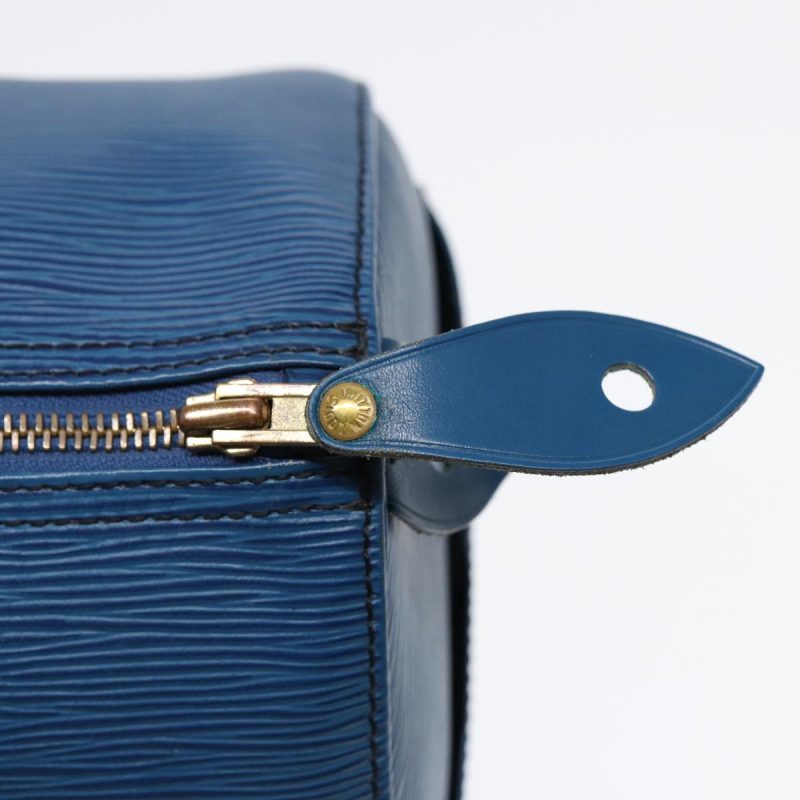 Louis Vuitton Epi Speedy 35 Hand Bag Toledo Blue M42995  86994 - Image 10