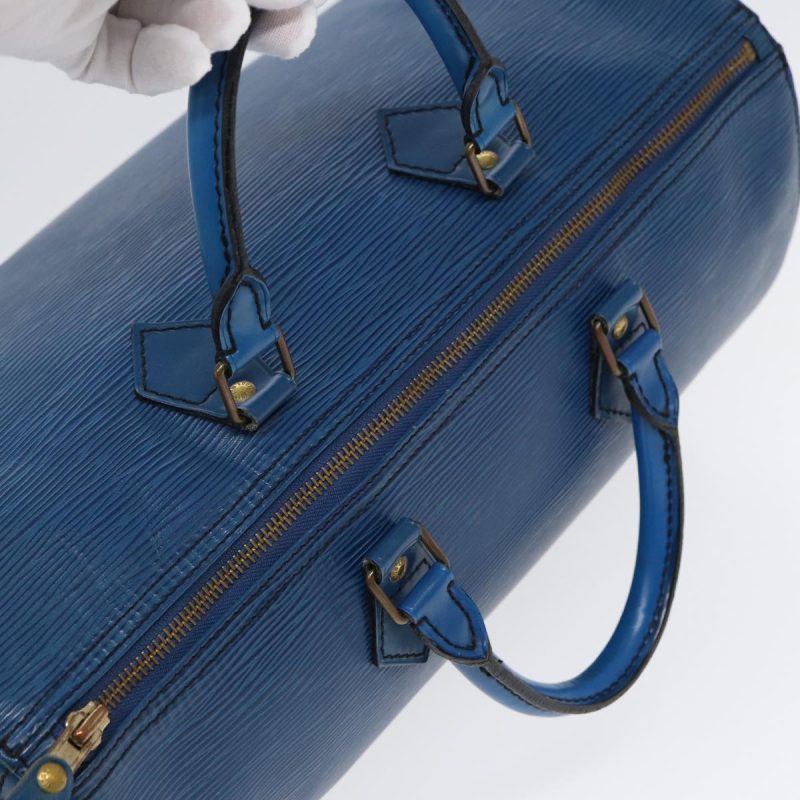Louis Vuitton Epi Speedy 35 Hand Bag Toledo Blue M42995  86994 - Image 6