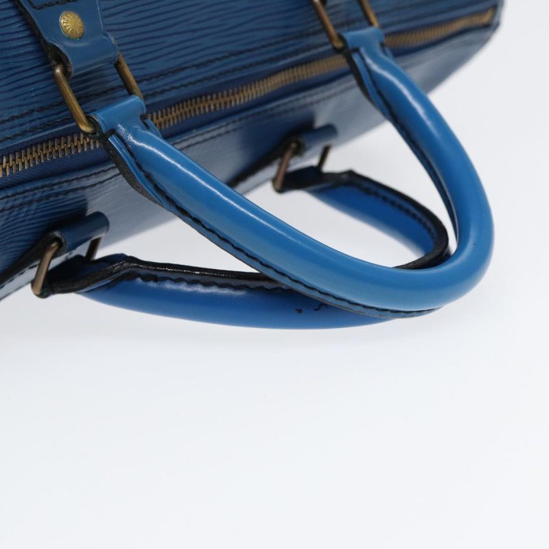 Louis Vuitton Epi Speedy 35 Hand Bag Toledo Blue M42995  86994 - Image 7