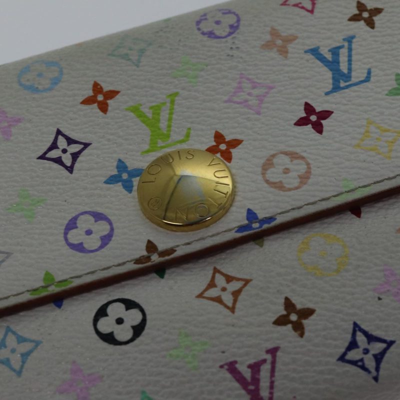 Louis Vuitton Multicolor Portefeuille Sarah Wallet White M93532  87796 - Image 8
