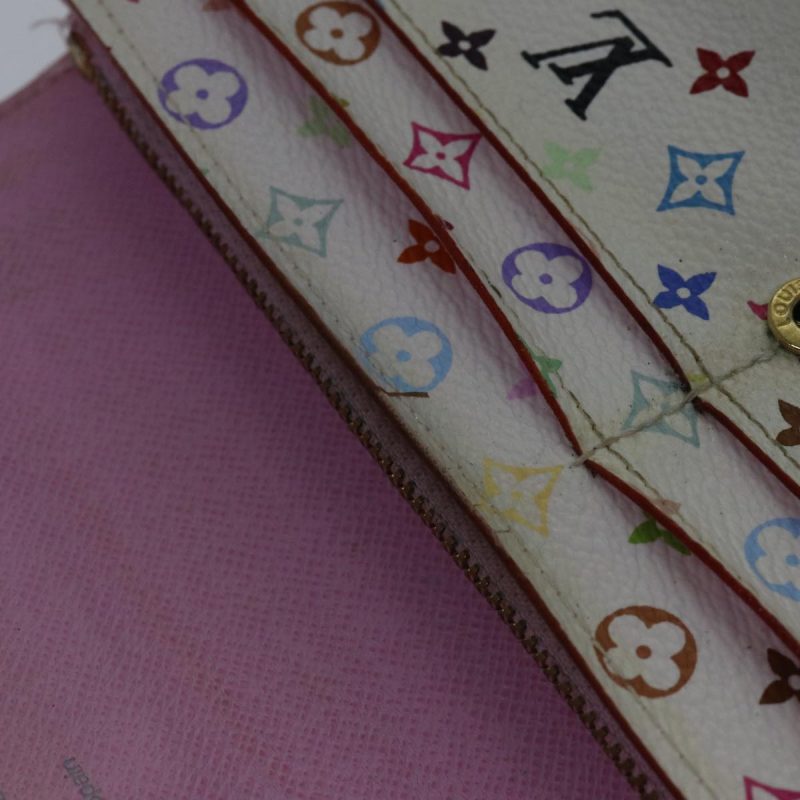 Louis Vuitton Multicolor Portefeuille Sarah Wallet White M93532  87796 - Image 9