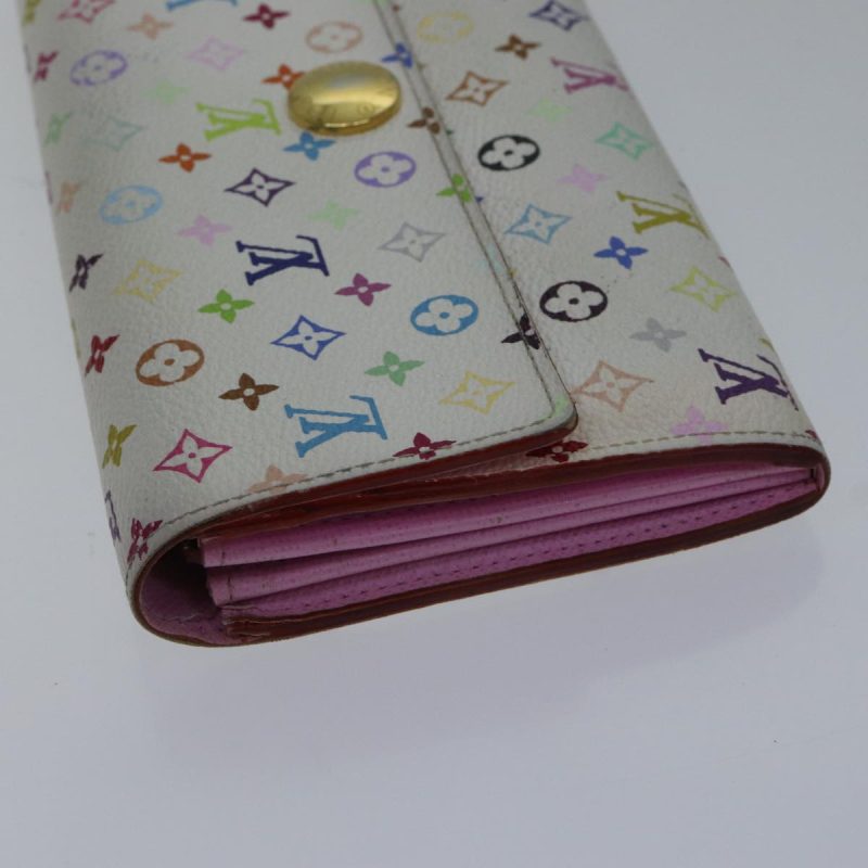Louis Vuitton Multicolor Portefeuille Sarah Wallet White M93532  87796 - Image 4