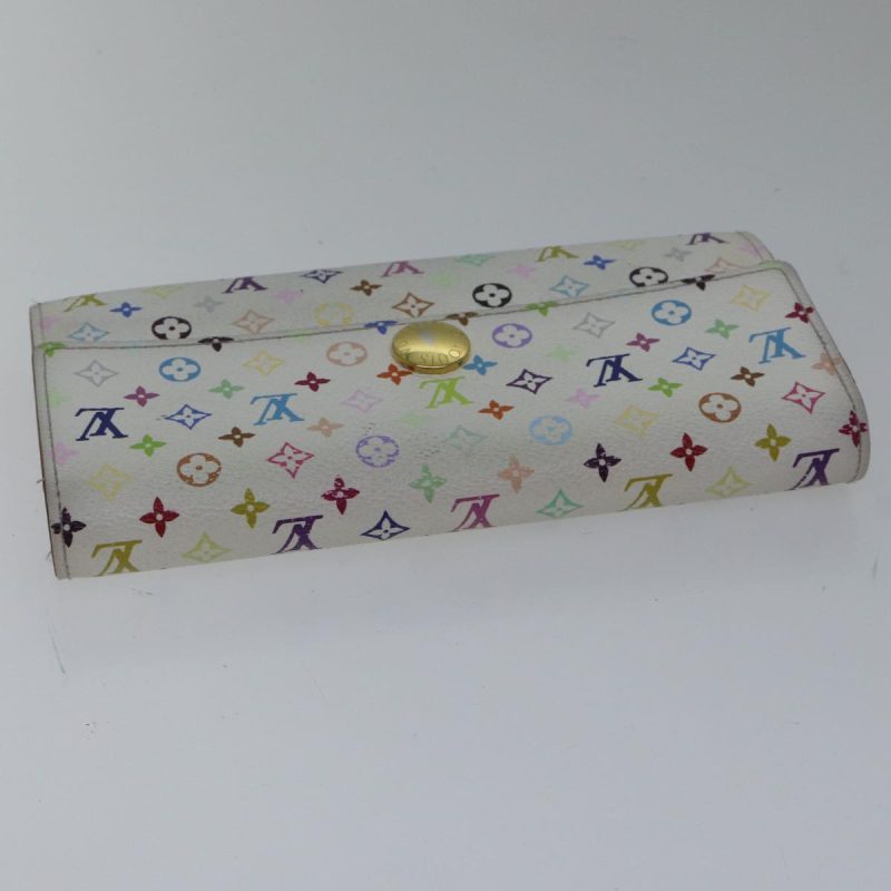 Louis Vuitton Multicolor Portefeuille Sarah Wallet White M93532  87796 - Image 5