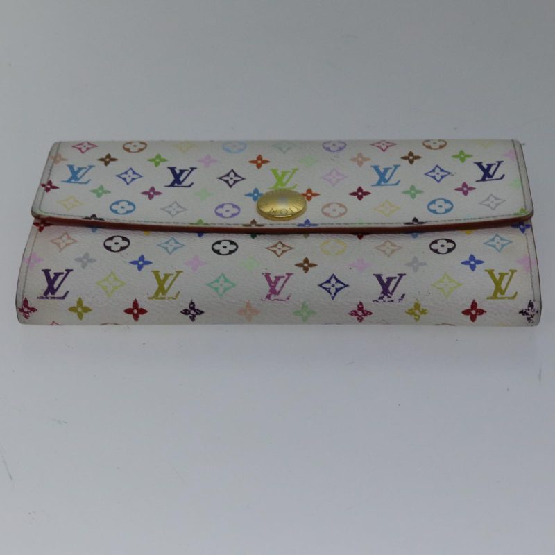 Louis Vuitton Multicolor Portefeuille Sarah Wallet White M93532  87796 - Image 6