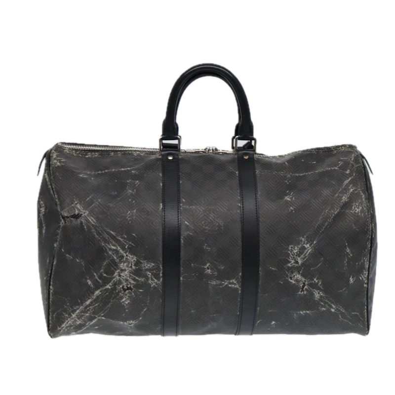 Louis Vuitton Damier Carbon Keepall 45 Boston Bag Black N41415  88545 - Image 2