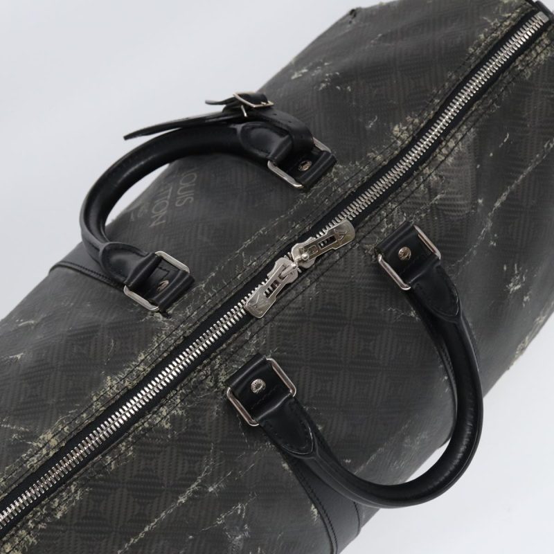 Louis Vuitton Damier Carbon Keepall 45 Boston Bag Black N41415  88545 - Image 6