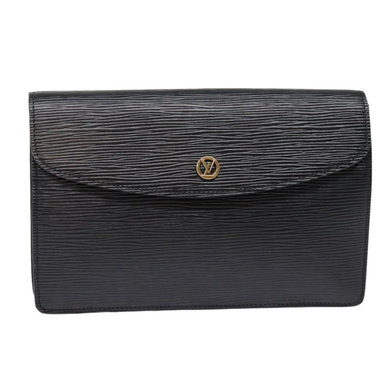 Louis Vuitton Epi Montaigne 23 Clutch Bag Black M52662  88630